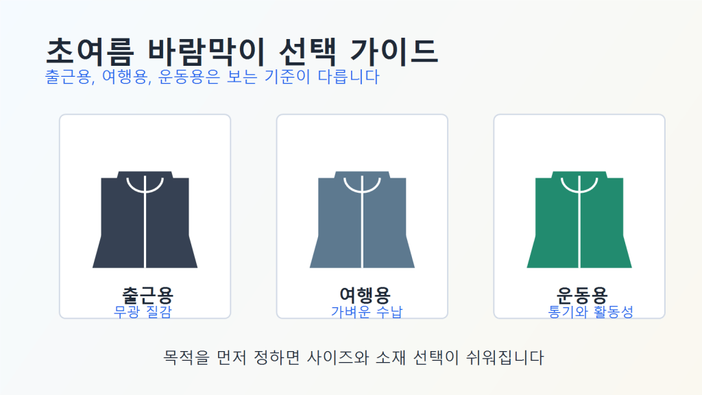 초여름 바람막이 추천 가이드, 출근용·여행용·운동용 기준으로 2026 시즌 핵심만&nbsp;정리